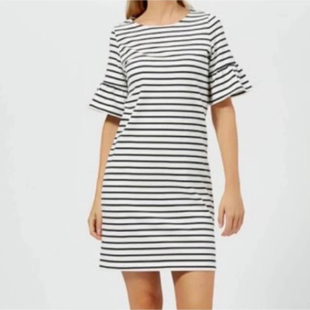 JOULES Navy and White Striped Sienna Dress Size 8